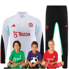 Kid's 23/24 Manchester United Training Suits White
